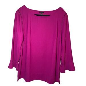 NWT - Talbots - Magenta Bell Sleeve Blouse M - Peekaboo Detail